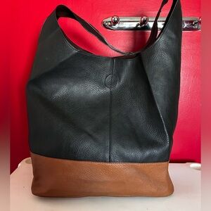 Payless Black & Tan Hobo Bag